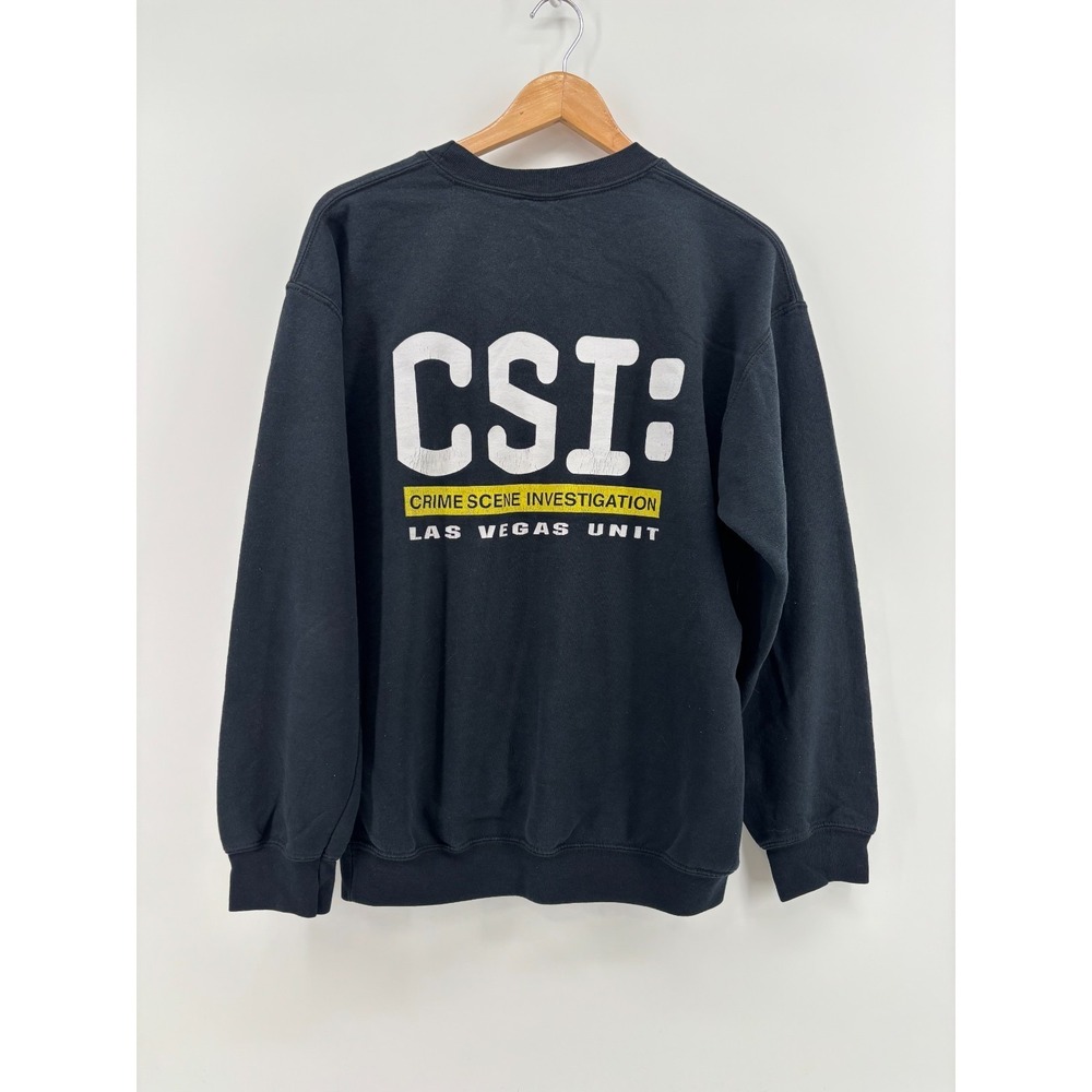 CSI Las Vegas Sweatshirt Mens Black Gildan Heavy Blend Graphic Crewneck Medium